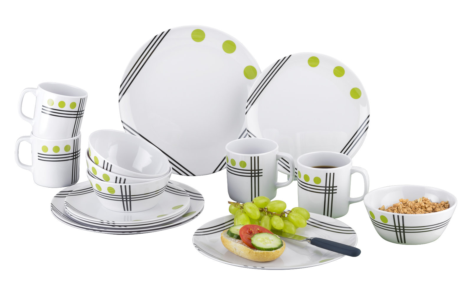 Berger Dots Melamine Tableware Set 16 pcs. Berger Camping